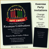 Invitation Ajouter un nom Année Kwanzaa Bougies