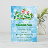 Invitation Ajouter un nom Correspondance Joyeux Noël Blue Par (Debout devant)