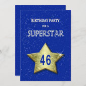 Invitation Ajouter un nom, fête de 46e anniversaire (Devant / Derrière)