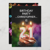 Invitation Ajouter un nom, fête du 21e anniversaire Invitatio (Devant / Derrière)