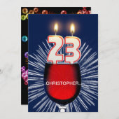 Invitation Ajouter un nom, fête du 23e anniversaire Invitatio (Devant / Derrière)