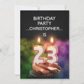 Invitation Ajouter un nom, fête du 23e anniversaire Invitatio (Devant)