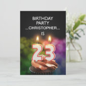 Invitation Ajouter un nom, fête du 23e anniversaire Invitatio (Debout devant)