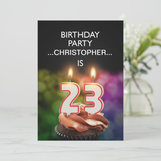 Invitation Ajouter un nom, fête du 23e anniversaire Invitatio (Debout devant)