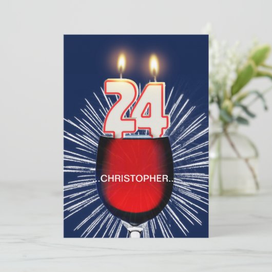 Invitation Ajouter un nom, fête du 24e anniversaire Invitatio (Debout devant)