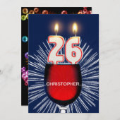 Invitation Ajouter un nom, fête du 26e anniversaire Invitatio (Devant / Derrière)