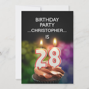 Invitation Ajouter un nom, fête du 28e anniversaire Invitatio