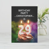 Invitation Ajouter un nom, fête du 29e anniversaire Invitatio (Debout devant)