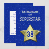 Invitation Ajouter un nom, fête du 38e anniversaire (Devant / Derrière)