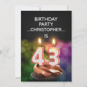 Invitation Ajouter un nom, fête du 43e anniversaire Invitatio (Devant)