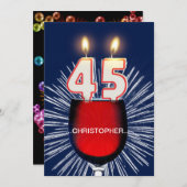 Invitation Ajouter un nom, fête du 45e anniversaire Invitatio (Devant / Derrière)