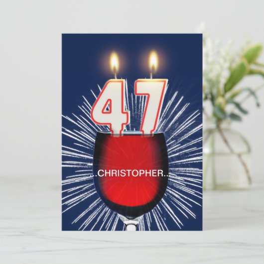 Invitation Ajouter un nom, fête du 47e anniversaire Invitatio (Debout devant)