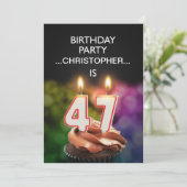 Invitation Ajouter un nom, fête du 47e anniversaire Invitatio (Debout devant)