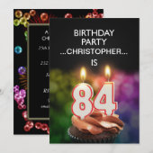Invitation Ajouter un nom, fête du 84e anniversaire Invitatio (Devant / Derrière)