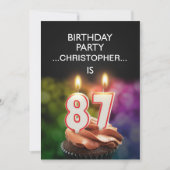 Invitation Ajouter un nom, fête du 87e anniversaire Invitatio (Devant)