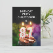 Invitation Ajouter un nom, fête du 87e anniversaire Invitatio (Debout devant)