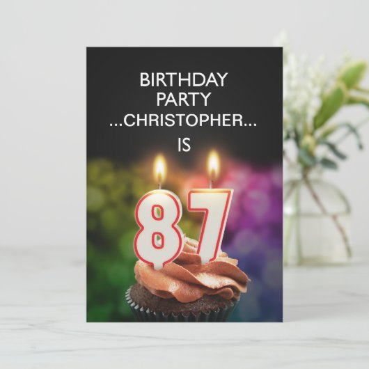 Invitation Ajouter un nom, fête du 87e anniversaire Invitatio (Debout devant)