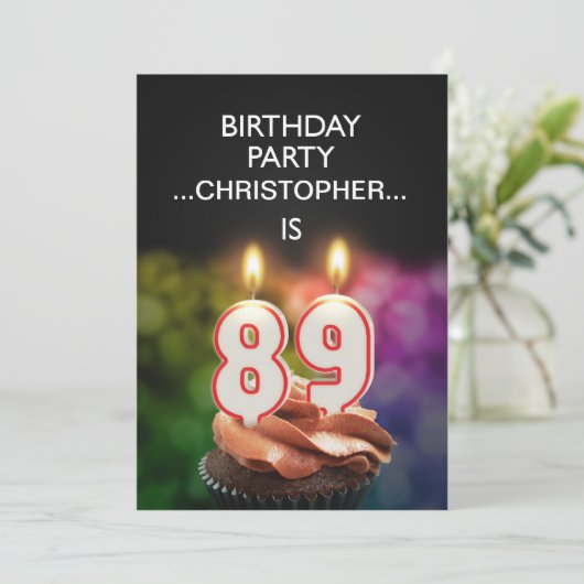 Invitation Ajouter un nom, fête du 89e anniversaire Invitatio (Debout devant)