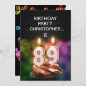 Invitation Ajouter un nom, fête du 89e anniversaire Invitatio (Devant / Derrière)