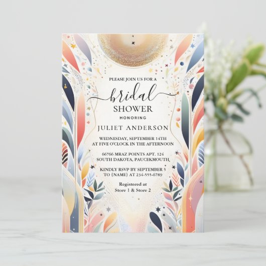 Invitation Ajouter une Fête des mariées de Parties scintillan (Debout devant)