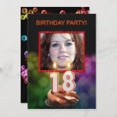 Invitation Ajouter une photo, 18e anniversaire fête Invitatio (Devant / Derrière)