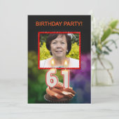 Invitation Ajouter une photo, 61e fête d'anniversaire Invitat (Debout devant)