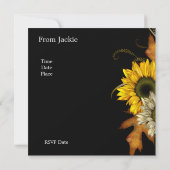 Invitation Ajouter une photo Cadre de fleur jaune (Dos)