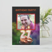 Invitation Ajouter une photo, fête du 27e anniversaire Invita (Debout devant)
