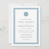 Invitation Ajouter une photo Monogramme rond de couleur modif (Devant)