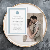 Invitation Ajouter une photo Monogramme rond de couleur modif
