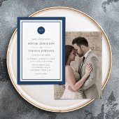 Invitation Ajouter une photo Monogramme rond de couleur perso