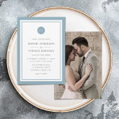 Invitation Ajouter une photo Monogramme rond de couleur perso