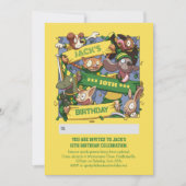 Invitation Ajouter Votre Nom Anniversaire Animaux Fans Jaune (Devant)