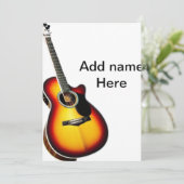 Invitation Ajouter votre nom texte brun acoustique guitare éd (Debout devant)