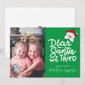 Invitation AJOUTER VOTRE PHOTO | Cher Père Noël, Nous Avons E (Devant / Derrière)
