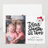 Invitation AJOUTER VOTRE PHOTO | Cher Père Noël, Nous Avons E (Devant / Derrière)