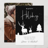 Invitation AJOUTER VOTRE PHOTO | Fléchettes de neige des cerf (Devant / Derrière)