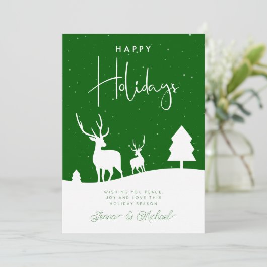 Invitation AJOUTER VOTRE PHOTO | Fléchettes de neige des cerf (Debout devant)