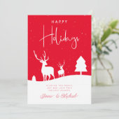 Invitation AJOUTER VOTRE PHOTO | Fléchettes de neige des cerf (Debout devant)