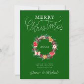 Invitation AJOUTER VOTRE PHOTO | Joyeuse couronne de Noël (Devant)