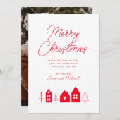 Invitation AJOUTER VOTRE PHOTO | Joyeuse ville de Noël (Devant / Derrière)