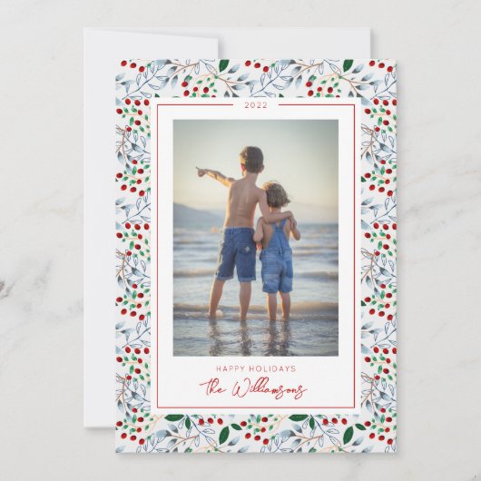 Invitation AJOUTER VOTRE PHOTO | Joyeuses fêtes (Devant)