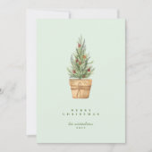 Invitation AJOUTER VOTRE PHOTO | Joyeux arbre d'aquarelle de (Devant)