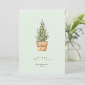 Invitation AJOUTER VOTRE PHOTO | Joyeux arbre d'aquarelle de (Debout devant)