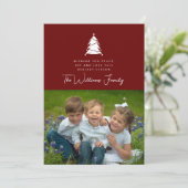 Invitation AJOUTER VOTRE PHOTO | Joyeux Noël Arbre de Noël (Debout devant)
