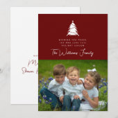Invitation AJOUTER VOTRE PHOTO | Joyeux Noël Arbre de Noël (Devant / Derrière)