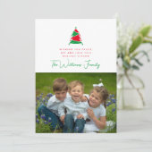 Invitation AJOUTER VOTRE PHOTO | Joyeux Noël Arbre de Noël (Debout devant)