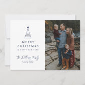 Invitation AJOUTER VOTRE PHOTO | Joyeux Noël Geo Tree (Devant)