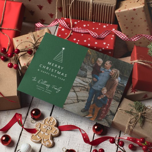 Invitation AJOUTER VOTRE PHOTO | Joyeux Noël Geo Tree