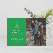 Invitation AJOUTER VOTRE PHOTO | Joyeux Noël Geo Tree (Debout devant)